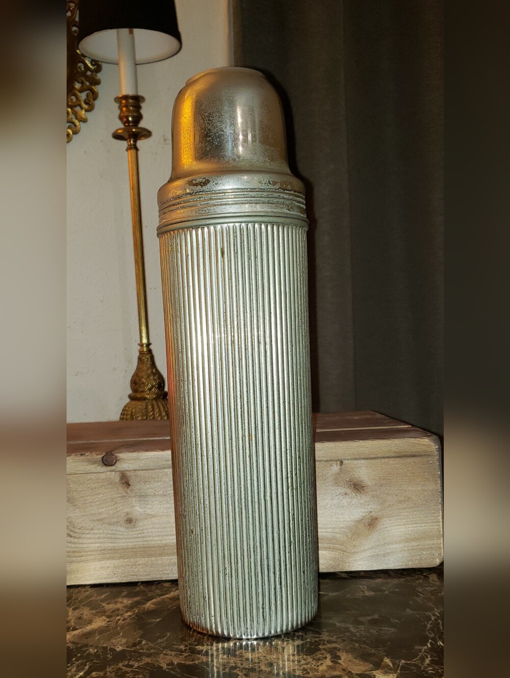 Antique Blown Glass & Steel Universal Thermos By Landers, Frary & Clark